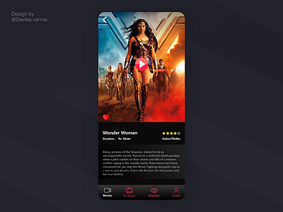 movie app ui design exploration by devika