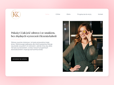 Karolina Kozłowska Dietetyk design diet dietetyk dietician dieting healthy hero banner minimal pink ui web