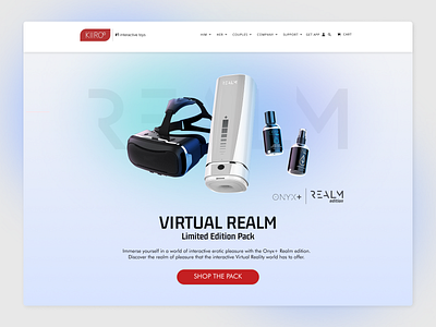 Onyx+ Realm Edition gradient hero banner landing page landing page design pleasure products sex tech tech technology vr