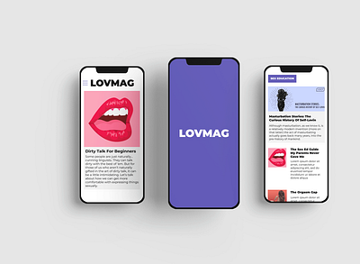 LOVMAG layout mag magazine online magazine purple ui design ux design webdesign