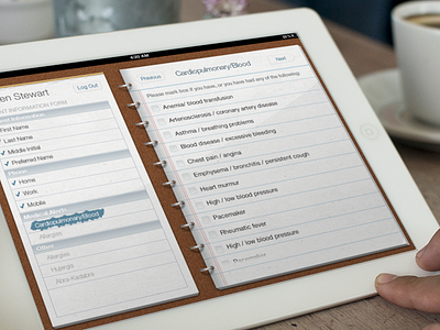 HealthCare app data healthcare ios ipad paper patient questionnaire ui ux