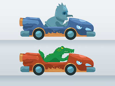 Cars, illustrations for little game asset cars crocodile game racing