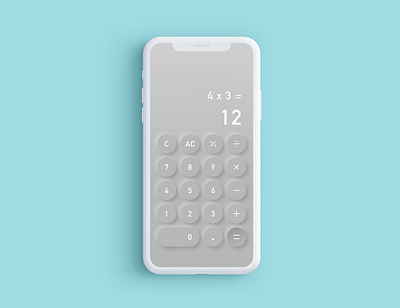 Calculator app calculator dailyui design minimal neomorphic neomorphism ui ux