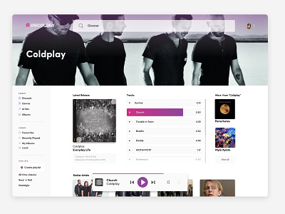 Music Player UI app coldplay dashboard design dashboard ui design music music app music player music player ui spotify ui uidesign uiux uiux design ux uxdesign uxdesigner web