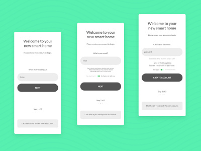 UI On-boarding Low Fidelity Mock up