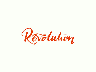Revolution Logo brand branding calligraphy design hand lettering icon identity illustration logo logotype mark red retro type typography vector