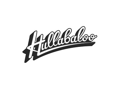 Hullabaloo Logo 80s branding calligraphy design flat hand lettering icon identity illustration lettering logo logotype mark retro type typography vector