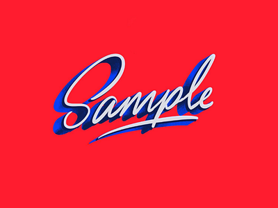 Sample brand lettering logo red sample type