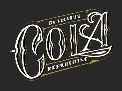 Delicious, refreshing, cola. americana brand branding calligraphy classic design drink hand lettering identity illustration lettering logo logotype retro type typography vector vintage