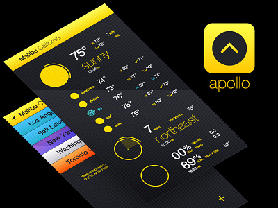 Apollo app barometer ios temperature weather wind yellow