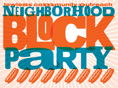 Block Party block blue dog hot orange party summer