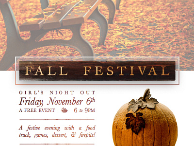 Fall Festival classy fall festival october pumpkin serif type wood