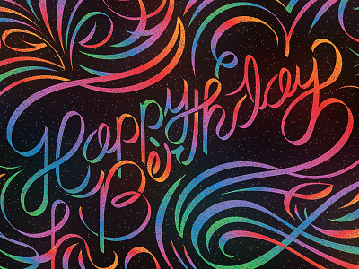 Happy Birthday birthday caligraphy colorful cursive glitter happy type typography