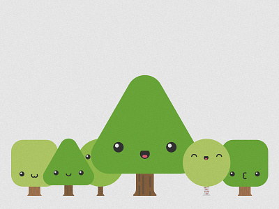 Kawaii Trees chibi children cute green kids trees