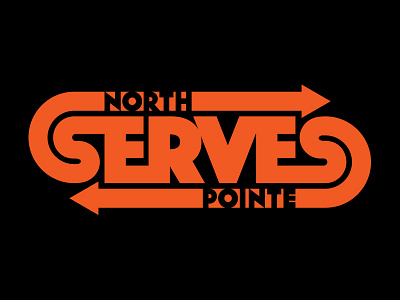 NorthPointe Serves arrow bold church construction direction geometric northpointe orange point serves volunteer