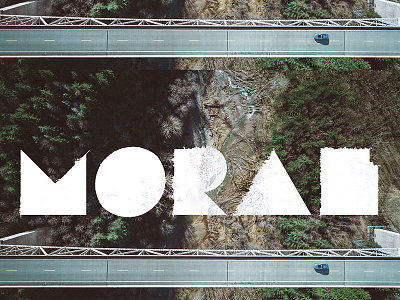 Moral aerial displacement drone forest geometric river type white