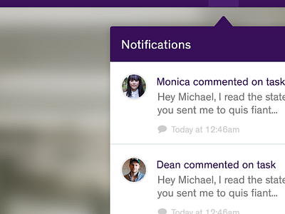 Notifications concept app design myob notifications purple ui ux