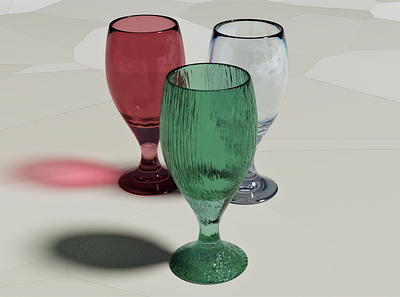 Three glases colored glaeses glasses