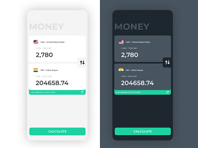Currency Converter App Design android app design app design currency converter dark figma ios app design light money simplicity