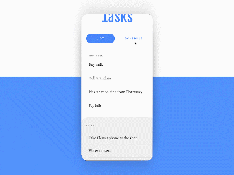 Task-to-Schedule App Concept concept framer x mobile prototype ui