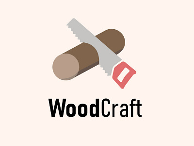 WoodCraft Logo design flat logo logo design logos minimal vector