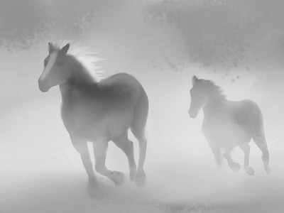 Horses atmosphere autodesk sketchbook horse illustration sketch sketchbook