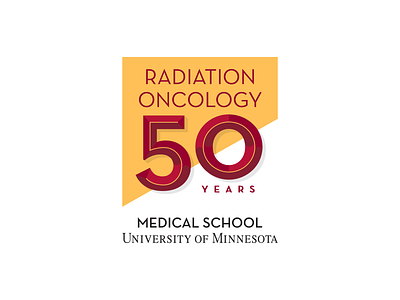 UMN Radiation Oncology 50th Anniversary Graphic - Concept 3d 50 anniversary banner branding college gold maroon minnesota neutraface numbers oncology optical radiation typedesign typography umn university uofm vector