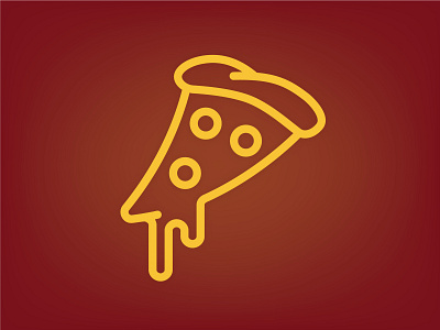 Pizza icon art cheese drip gold icon illustration maroon pepperoni pizza ui umn vector