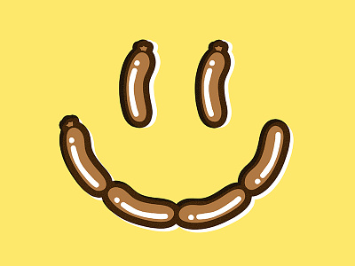 LinkedIn editorial illustration sausage smiley face weiner
