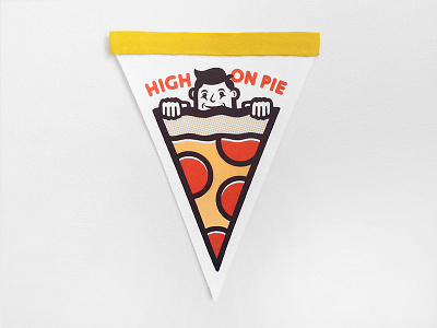 High On Pie illustration pennant pie pizza