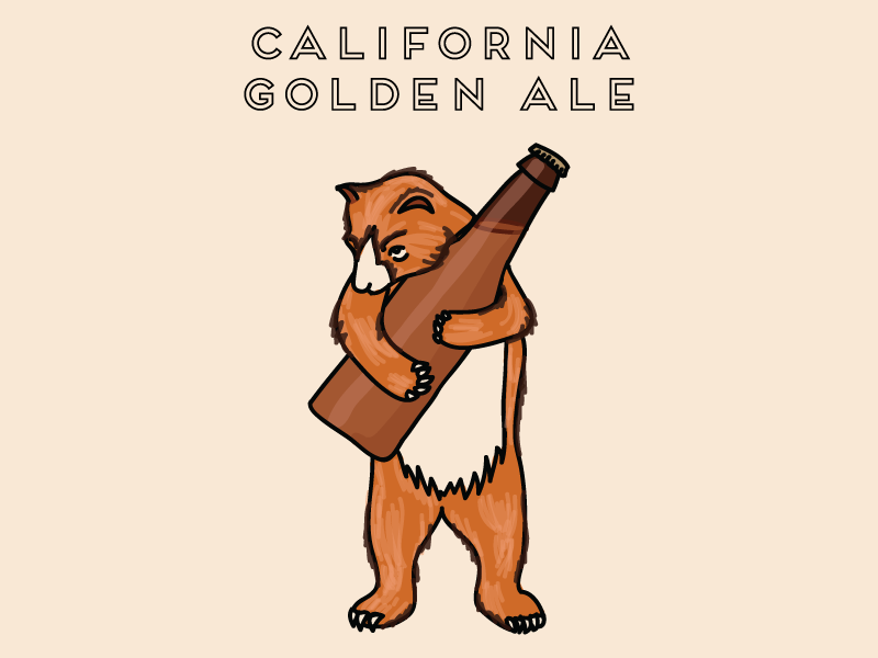 California Golden Ale california bear illustration socal ale beer label beer bear california