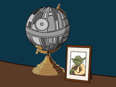 Star Wars Mantelpiece darth vader death star globe home illustration jedi nerd star wars yoda