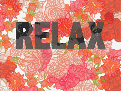 Stop and Smell the Florals floral flowers patterns peonies relax roses text typography