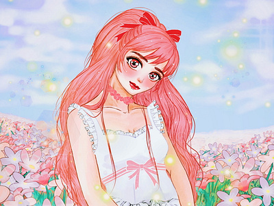 Flower character design illustration