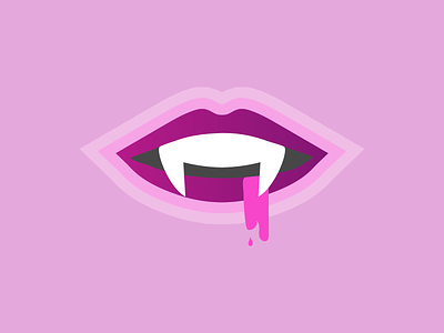 Teeth // Vectober 2020 // 08 adobe illustrator illustration inktober inktober2020 logo pink purple teeth vampire vector