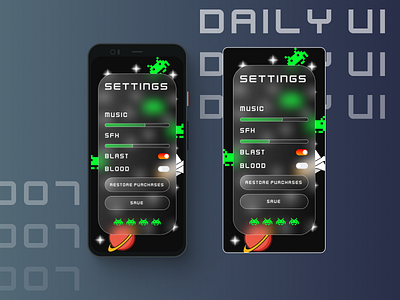 Daily UI 007: space game settings screen daily 100 challenge design gameart gamedesign ui uiux uiuxdesign ux uxui