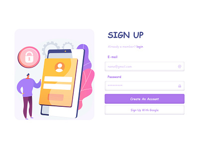 sign up page branding design graphic design icon illustration typography ui ux vector web