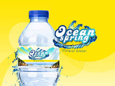 Ocean Spring Water Product advert bottle design flyer ice poster water