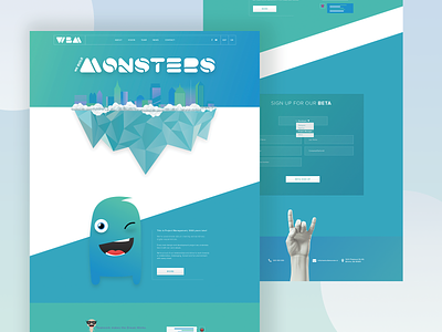 Homepage for WBM booking design gradiant green homepage illustration typography ui