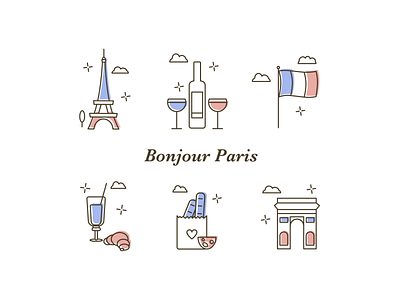 Paris icons eiffel tower france icon design icon set icons paris