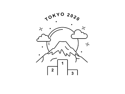 Monoline Tokyo 2020 flat illustration linework monoline monolinear olympic games tokyo 2020 vector