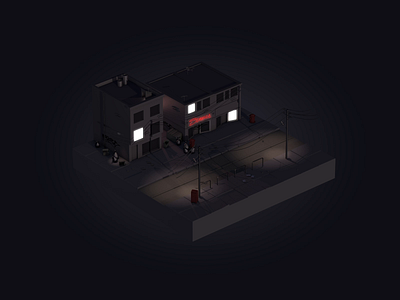 City by night 3d animation c4d icon illsutration illsutrator isometric isometry motion
