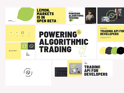 Lemon Markets 🍋 Branding animation brand brand design brand identity branding illustration lettering logo tonik vector