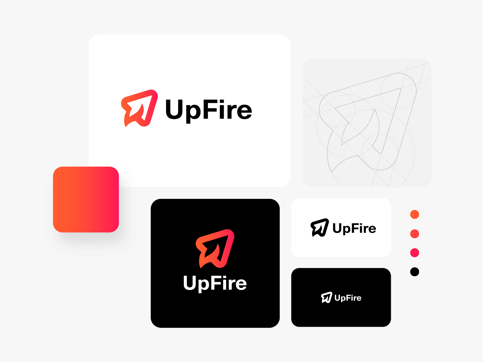 UpFire - logo design animation design illustration logo