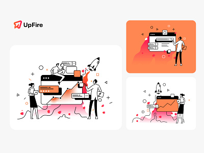 UpFire- illustrations branding illustration ui vector