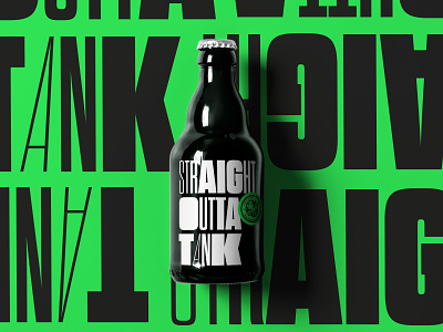 Straight Outta Tank beer branding design illustration label logo packaging