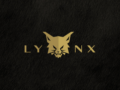 LYNX cat gold logo lynx typography wild wildcat