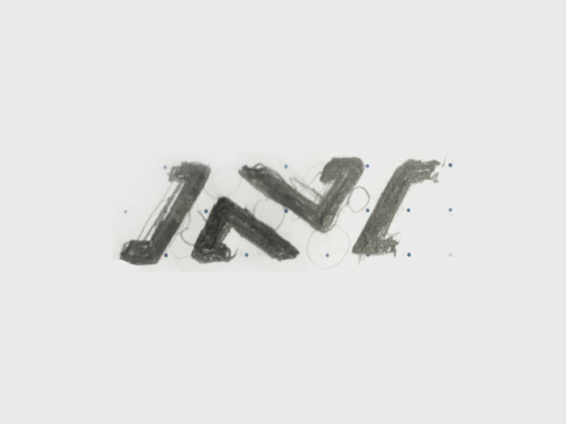 N construction font geometry identity letter lettering logo n process