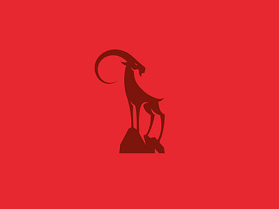 Goat animal goat hell icon logo red
