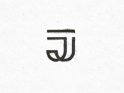 JJ initials letters monogram offset print